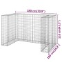 Muro gaviones para contenedor basura galvanizado 180x100x110 cm