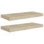 Estantes flotantes de pared 2 uds MDF roble 60x23,5x3,8 cm