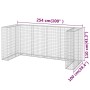 Muro gaviones para contenedor basura galvanizado 254x100x110 cm