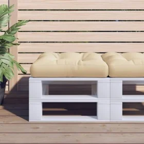 Cojín para sofá de palets de tela beige 58x58x10 cm by vidaXL, Cushions for chairs and sofas - Ref: Foro24-314637, Price: 25,...