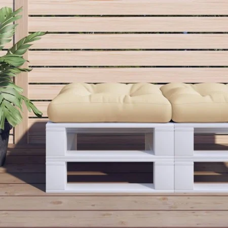 Cojín para sofá de palets de tela beige 58x58x10 cm by vidaXL, Cushions for chairs and sofas - Ref: Foro24-314637, Price: 25,...