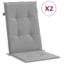 High back garden chair cushion 2 pcs gray fabric 120x50x3 cm by vidaXL, Cushions for chairs and sofas - Ref: Foro24-43179, Pr...