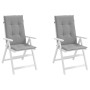 High back garden chair cushion 2 pcs gray fabric 120x50x3 cm by vidaXL, Cushions for chairs and sofas - Ref: Foro24-43179, Pr...