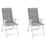 High back garden chair cushion 2 pcs gray fabric 120x50x3 cm by vidaXL, Cushions for chairs and sofas - Ref: Foro24-43179, Pr...