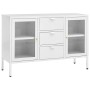 Sideboard aus Stahl und weißem Hartglas, 105 x 35 x 70 cm von vidaXL, Sideboards - Ref: Foro24-336077, Preis: 217,61 €, Rabat...
