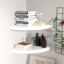 Estante flotante de pared 2 uds MDF blanco brillo 35x35x3,8 cm