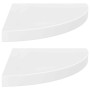 Estante flotante de pared 2 uds MDF blanco brillo 35x35x3,8 cm