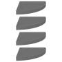 Estantes flotantes esquina 4 uds MDF gris brillo 35x35x3,8 cm