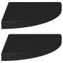 Estantes flotantes de esquina 2 uds MDF negro 35x35x3,8 cm