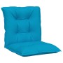 Cojín silla jardín respaldo bajo 2 uds tela azul 100x50x7 cm