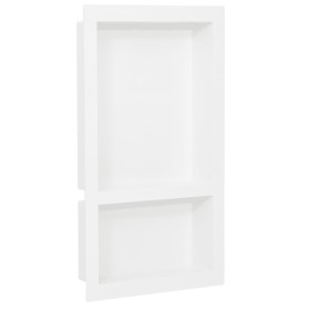 Hornacina de ducha 2 compartimentos blanco brillo 41x51x10 cm