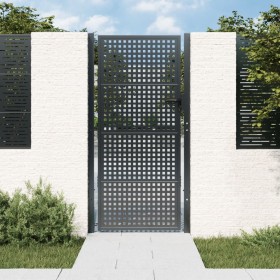 Puerta de jardín acero gris antracita 105x250 cm