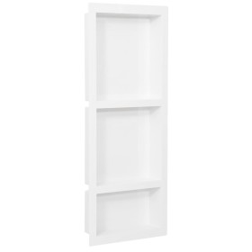 Hornacina de ducha 3 compartimentos blanco brillo 41x99x9 cm