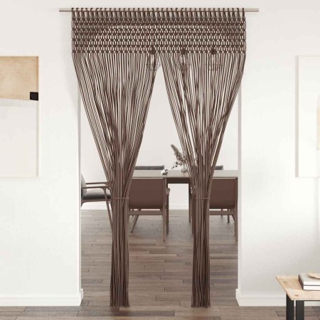Cortina de macramé algodón gris taupé 140x240 cm