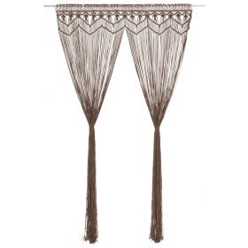 Cortina de macramé algodón gris taupé 140x240 cm Cortina de macramé algodón gris taupé 140x240 cm