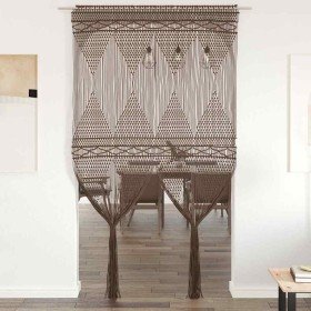 Cortina de macramé algodón gris taupé 140x240 cm Cortina de macramé algodón gris taupé 140x240 cm