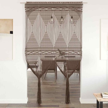 Cortina de macramé algodón gris taupé 140x240 cm