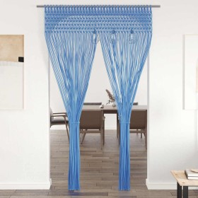 Cortina de macramé algodón azul 140x240 cm