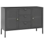 Stahlschrank und gehärtetes weißes Glas 105x35x70 cm von vidaXL, Sideboards - Ref: Foro24-336078, Preis: 213,43 €, Rabatt: %
