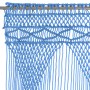 Cortina de macramé algodón azul 140x240 cm