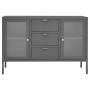 Aparador de acero y vidrio templado blanco 105x35x70 cm de vidaXL, Aparadores - Ref: Foro24-336078, Precio: 213,34 €, Descuen...