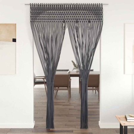 Cortina de macramé algodón gris antracita 140x240 cm