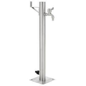 Columna de agua de jardín acero inoxidable redonda 65 cm