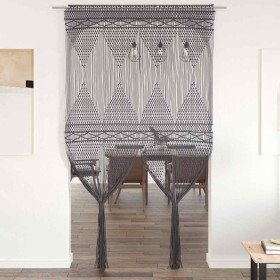 Cortina de macramé algodón gris antracita 140x240 cm Cortina de macramé algodón gris antracita 140x240 cm