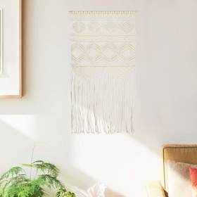Adorno de pared de macramé algodón 40x80 cm