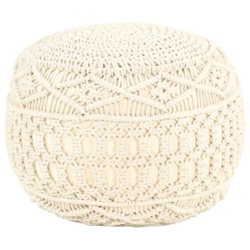 Puf de macramé hecho a mano algodón 45x30 cm