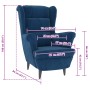 Sillón de terciopelo azul