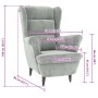 Sillón de terciopelo gris claro