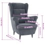 Sillón de terciopelo gris oscuro