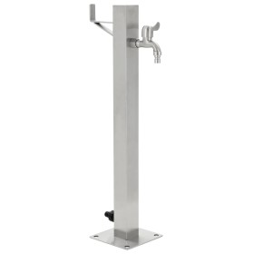 Columna de agua de jardín acero inoxidable cuadrada 65 cm