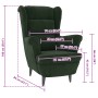 Sillón de terciopelo verde oscuro