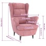 Sillón de terciopelo rosa