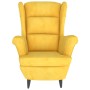Sillón de terciopelo amarillo mostaza