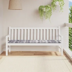 Grau kariertes Gartenbankkissen aus Oxford-Gewebe 180x50x3 cm. von vidaXL, Kissen für Stühle und Sofas - Ref: Foro24-314097, ...