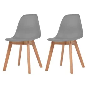 Esszimmerstühle 2 Einheiten aus grauem Kunststoff von vidaXL, Essstühle - Ref: Foro24-244774, Preis: 113,51 €, Rabatt: %