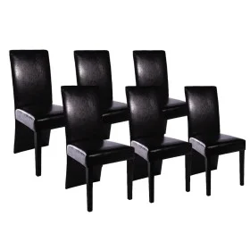 Dining chairs 6 units black artificial leather by vidaXL, dining chairs - Ref: Foro24-160295, Price: 371,62 €, Discount: %
