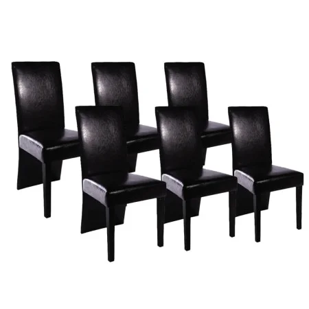 Sillas de comedor 6 unidades cuero artificial negro de vidaXL, Sillas de comedor - Ref: Foro24-160295, Precio: 371,60 €, Desc...