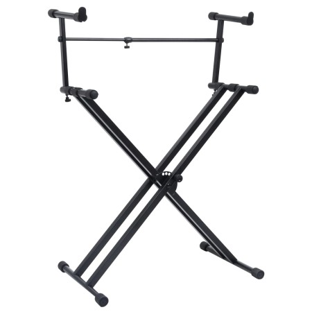 Soporte de teclado de doble refuerzo en X negro de vidaXL, Atriles para partituras - Ref: Foro24-70094, Precio: 68,91 €, Desc...