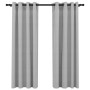 Verdunkelungsvorhänge mit Ösen in Leinenoptik, 2 Stück, grau, 140 x 175 cm von vidaXL, Vorhänge und Gardinen - Ref: Foro24-32...