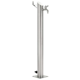 Columna de agua de jardín acero inoxidable redonda 95 cm