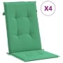 Cojín silla de jardín respaldo alto 4 uds tela verde 120x50x3cm de vidaXL, Cojines para sillas y sofás - Ref: Foro24-43186, P...