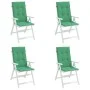 Cojín silla de jardín respaldo alto 4 uds tela verde 120x50x3cm de vidaXL, Cojines para sillas y sofás - Ref: Foro24-43186, P...