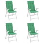 Gartenstuhl Kissen mit hoher Rückenlehne 4 Stück grüner Stoff 120x50x3cm von vidaXL, Kissen für Stühle und Sofas - Ref: Foro2...