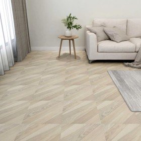 Lamas para suelo autoadhesivas 55 uds PVC beige a rayas 5,11 m²