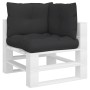 Kissen für Paletten 3 Stück schwarzer Stoff von vidaXL, Kissen für Stühle und Sofas - Ref: Foro24-47463, Preis: 44,62 €, Raba...