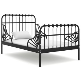 Estructura cama extensible sin colchón metal negro 80x130/200cm